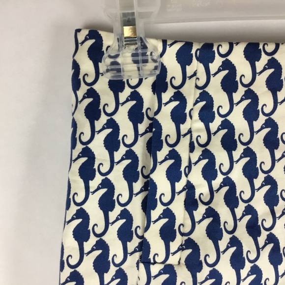 J Crew Women Mini Skirt Seahorses Pockets Size 00 - Picture 2 of 8